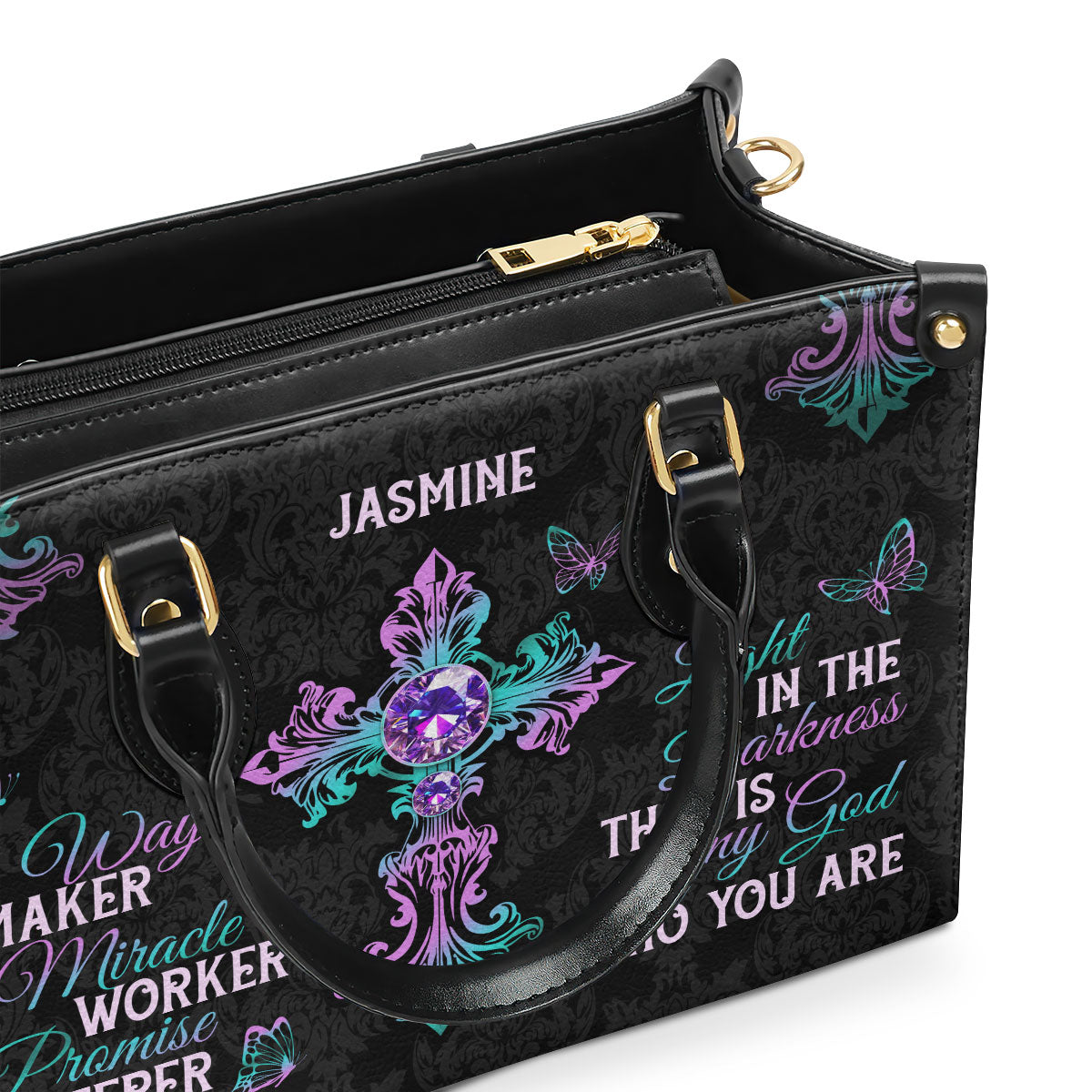 Way Maker Miracle Worker Promise Keeper - Personalized Leather Handbag GMJSLB200101