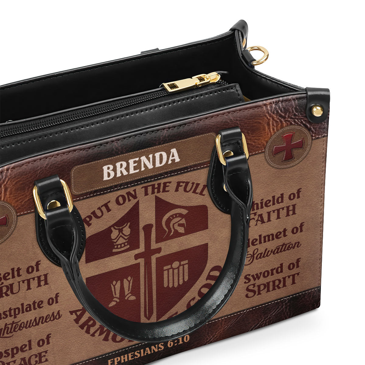 Armor Of God - Personalized Leather Handbag GMJSLB200021
