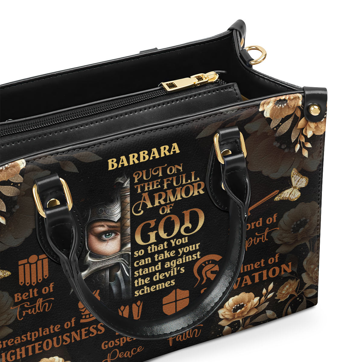 Armor Of God Inspirational - Personalized Leather Handbag GMJSLB200020