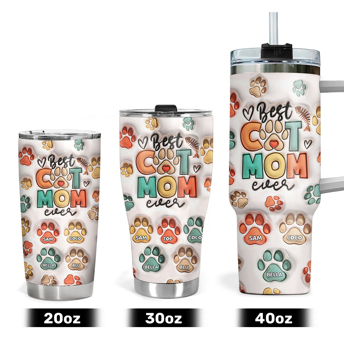 Best Cat Mom - Personalized Stainless Steel Tumbler