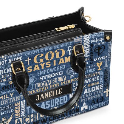 I Am A Child Of God - Personalized Leather Handbag GMJSLB200019