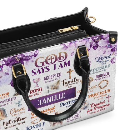 God Says I Am - Personalized Leather Handbag - Gift For Women GMJSLB200010
