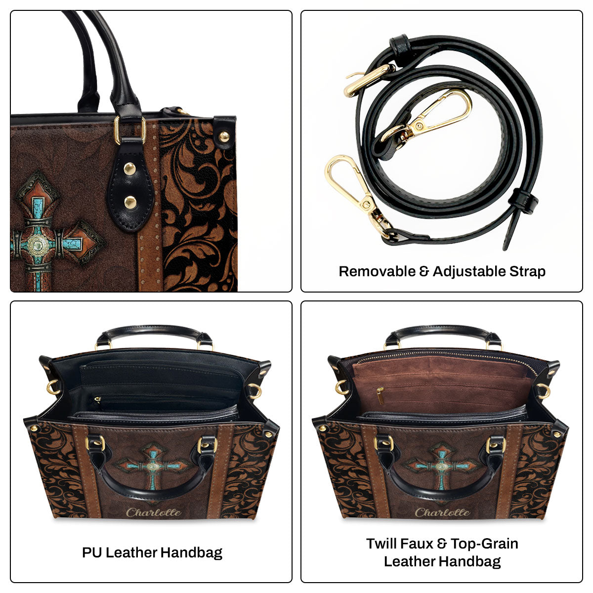 Faith-Inspired - Personalized Leather Handbag GMJSLB200108