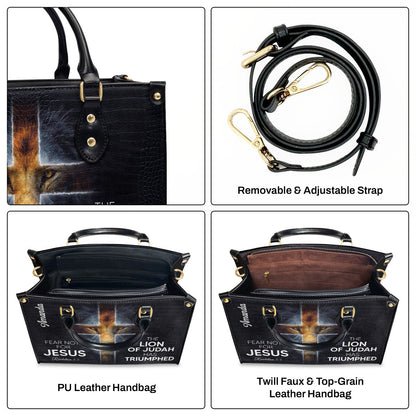 The Lion Of Judah Has Triumphed - Personalized Leather Handbag GMJSLB200084
