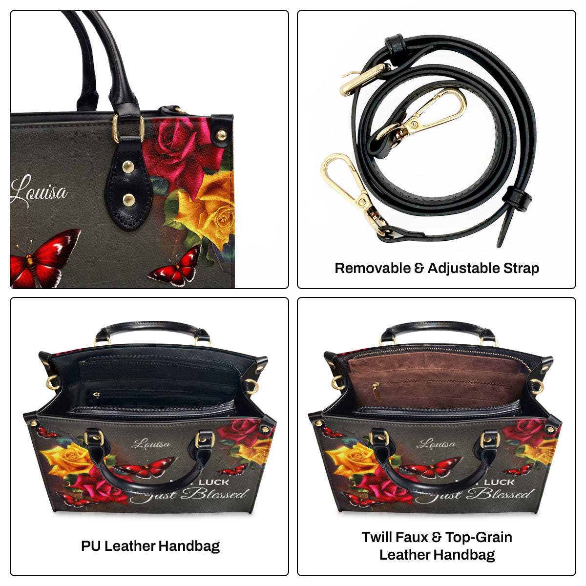 Faith-Based Quote - Personalized Leather Handbag GMJSLB200104