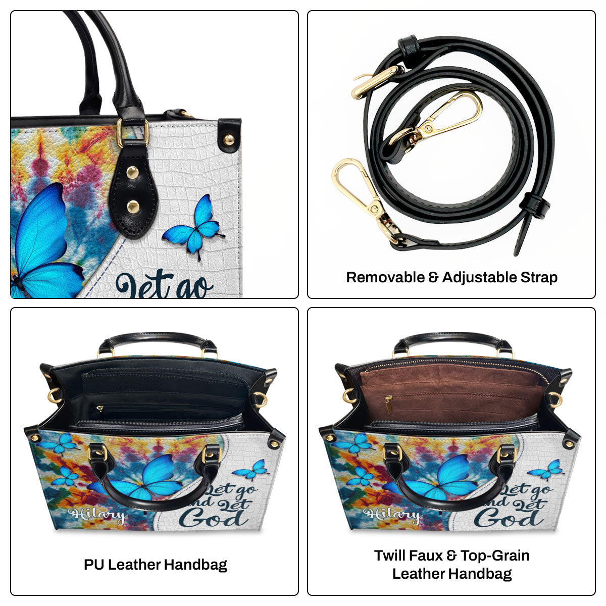 Let Go And Let God - Personalized Leather Handbag GMJSLB200102