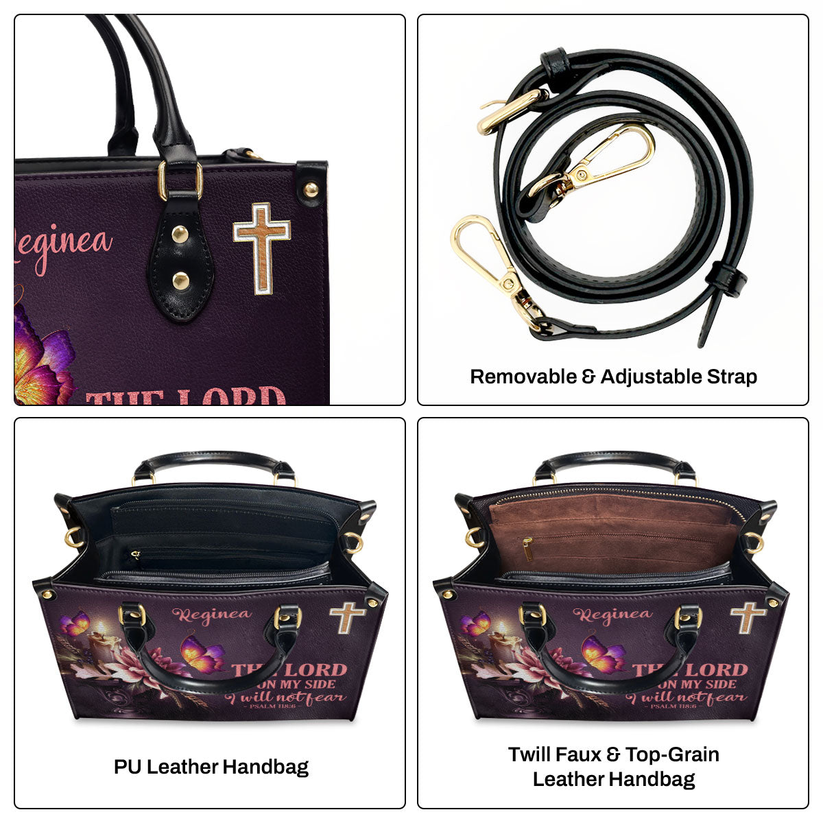 Faith-Based Quote - Personalized Leather Handbag GMJSLB200101
