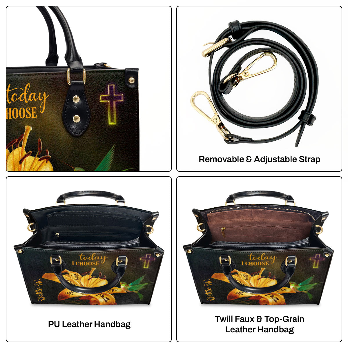 Today I Choose Joy - Personalized Leather Handbag GMJSLB200098