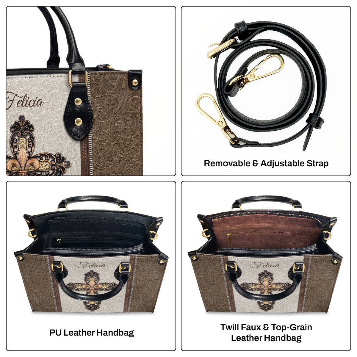 Faith-Inspired - Leather Handbag with Custom Name GMJSLB200093