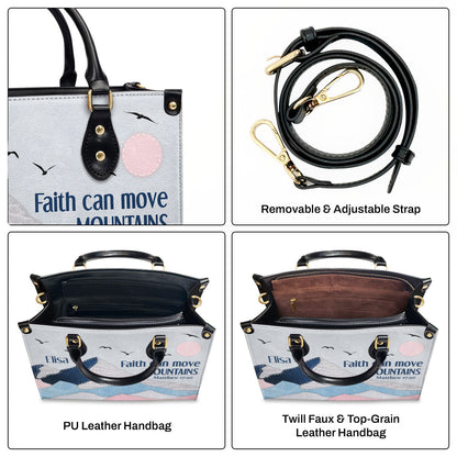 Faith Can Move Mountains - Personalized Leather Handbag GMJSLB200089