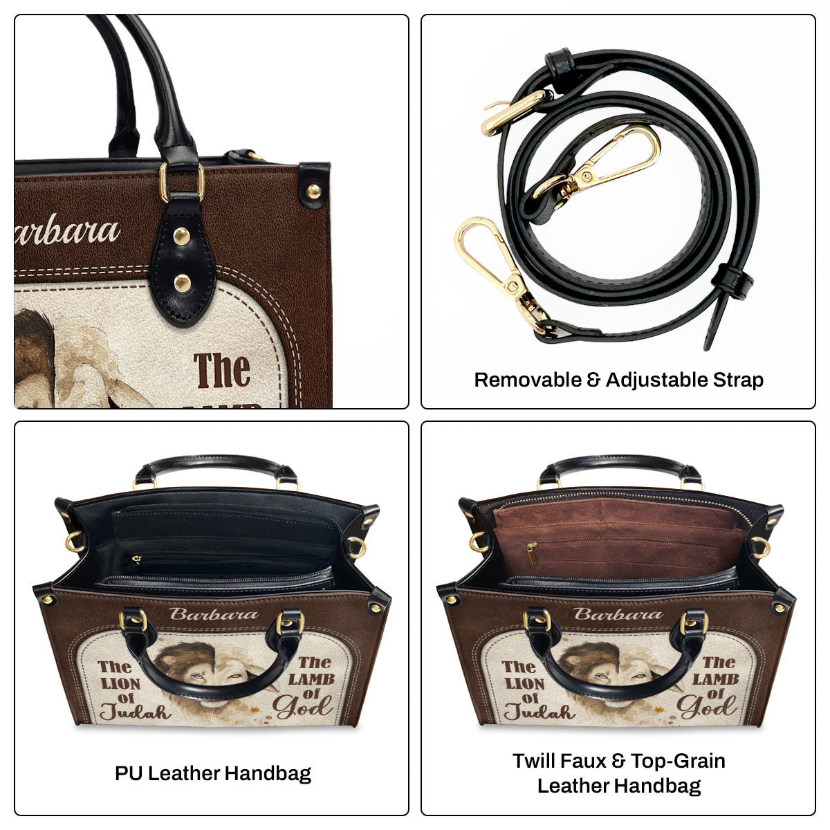 The Lion Of Judah - Personalized Leather Handbag GMJSLB200092