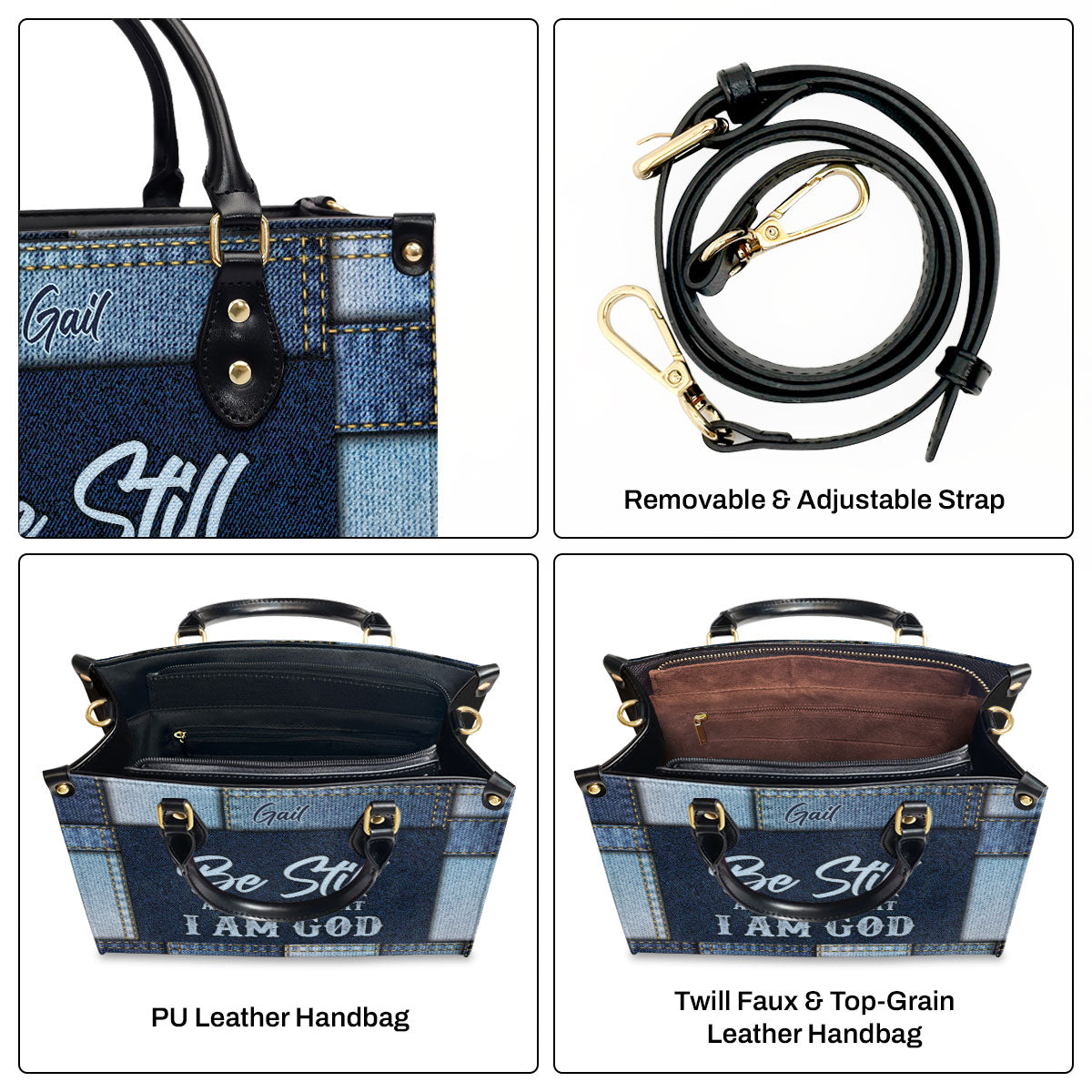 Be Still And Know That I Am God - Personalized Leather Handbag GMJSLB200084