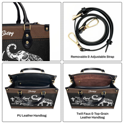 May The Lord Shine On You - Personalized Leather Handbag GMJSLB200099