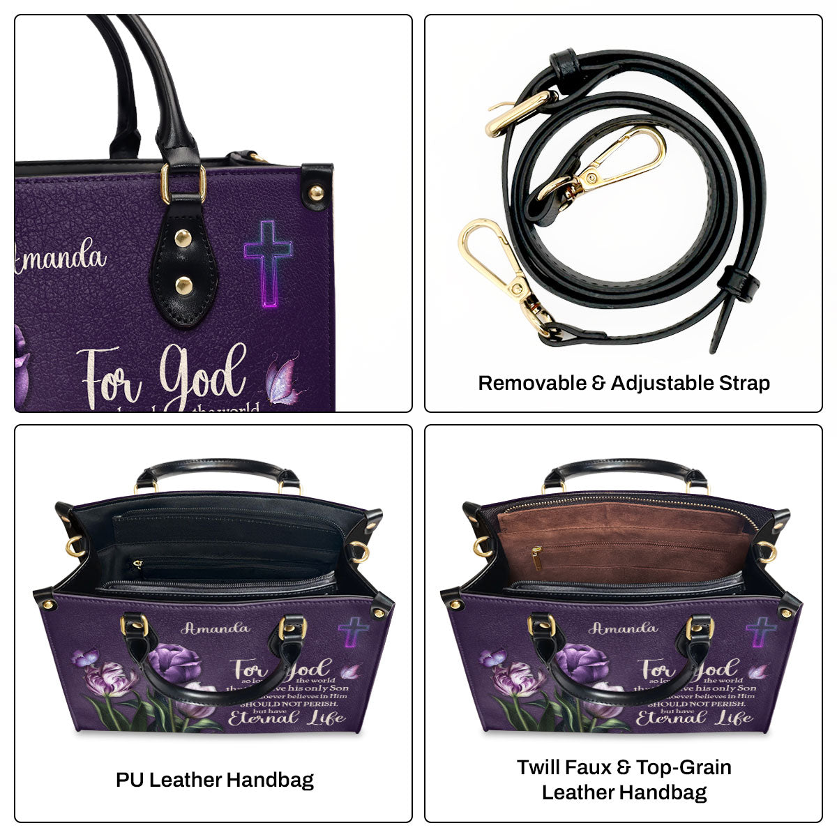 Faith-Inspired - Personalized Leather Handbag GMJSLB200097