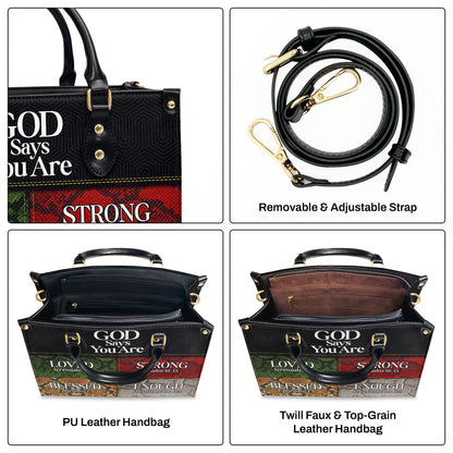 God Says I Am - Personalized Leather Handbag - Gift for Her GMJSLB200032