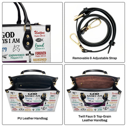 God Says I Am - Personalized Leather Handbag - Gift for Women GMJSLB200006