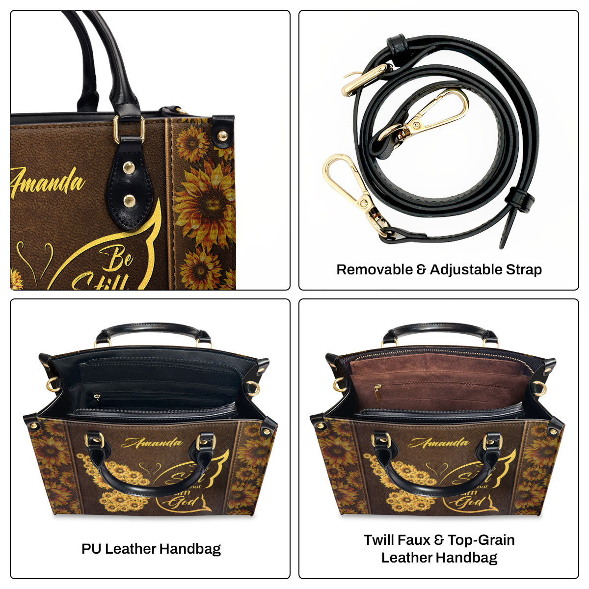 Be Still And Know That I Am God - Personalized Leather Handbag GMJSLB200073