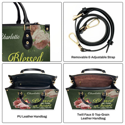 Blessed Are The Pure In Heart - Personalized Leather Handbag GMJSLB200070
