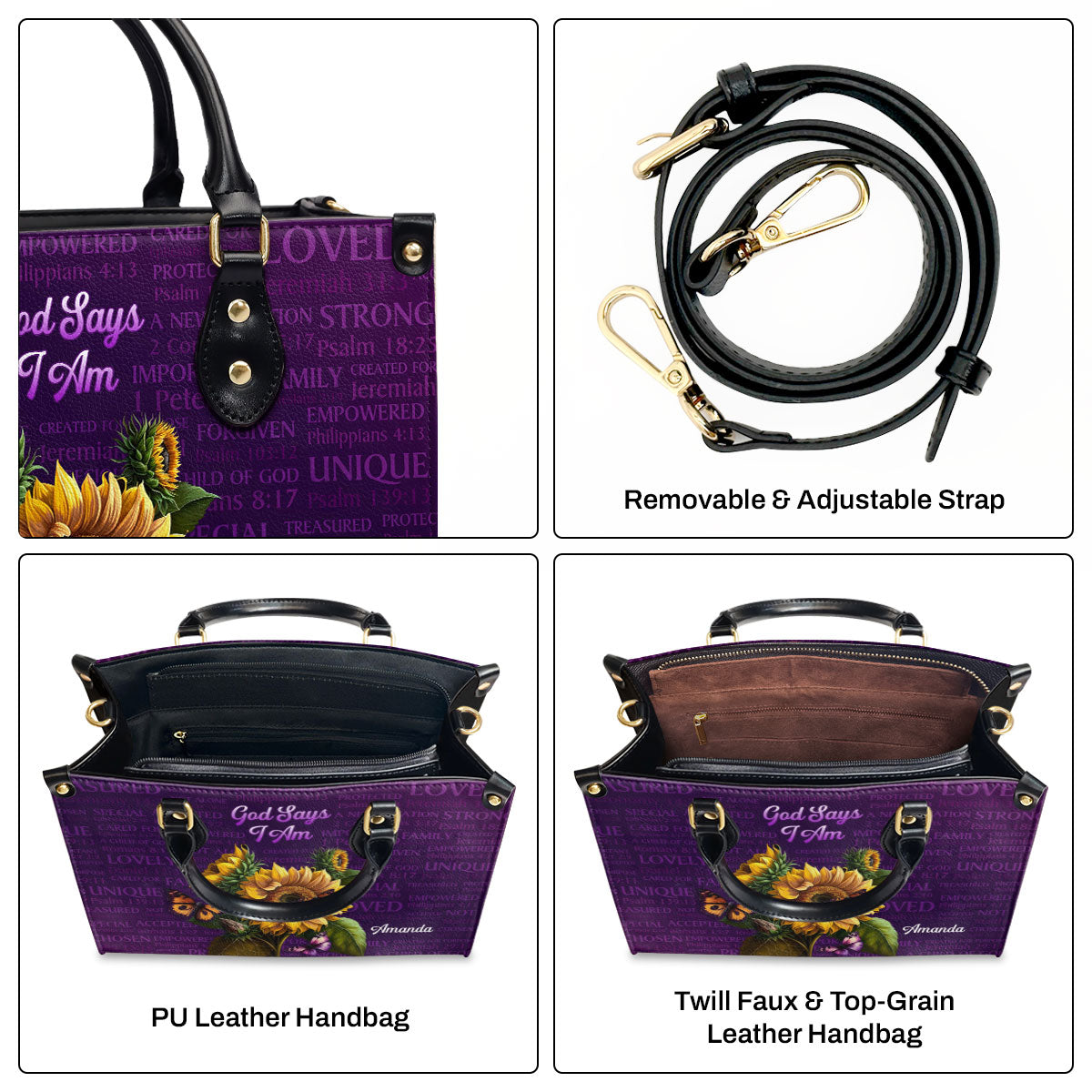 What God Says About You - Personalized Leather Handbag GMJSLB200057