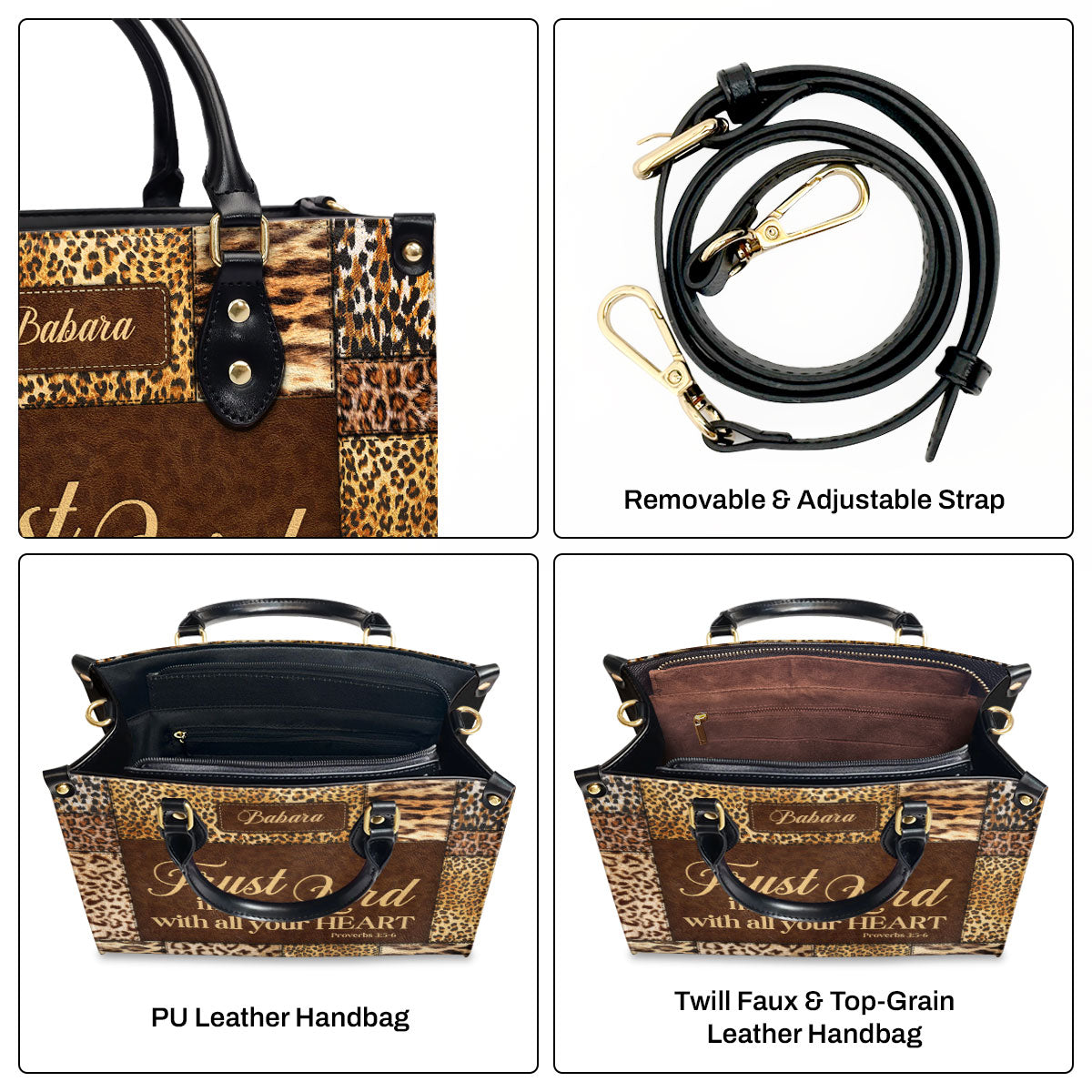 Trust In The Lord - Personalized Leather Handbag GMJSLB200049