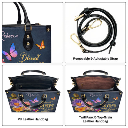 Blessed Is The Woman Who Trusts In The Lord - Personalized Leather Handbag GMJSLB200082