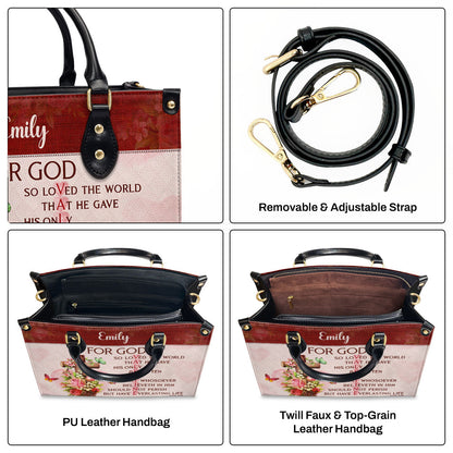 John 3:16 Gift for Women - Personalized Leather Handbag GMJSLB200067