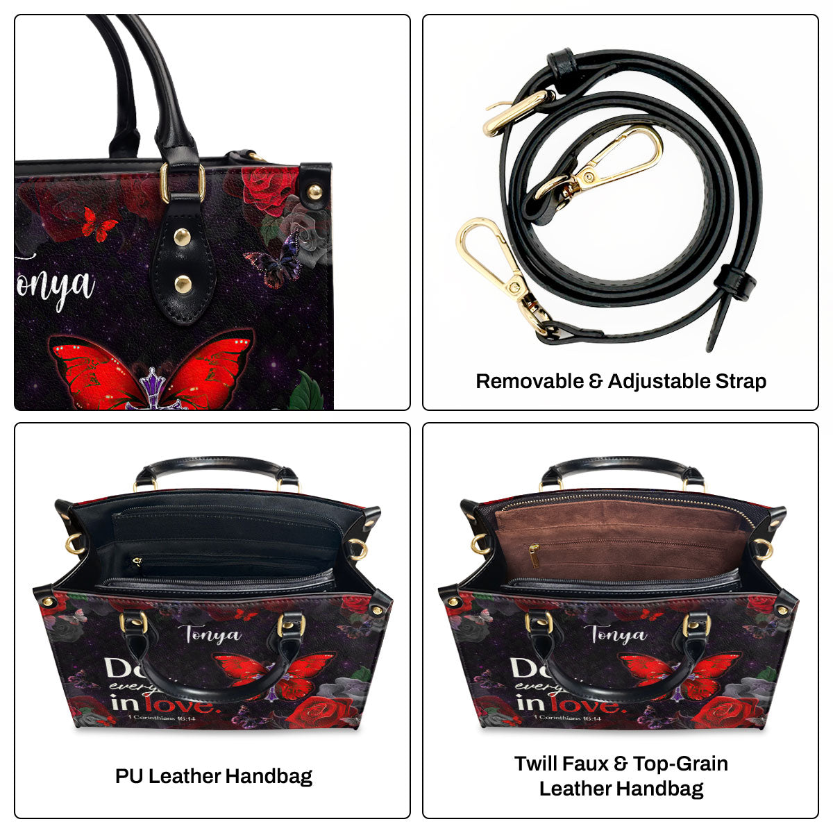 Do Everything in Love - Personalized Leather Handbag GMJSLB200065