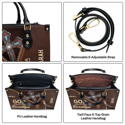 God Calls You Beautiful - Personalized Leather Handbag GMJSLB200100
