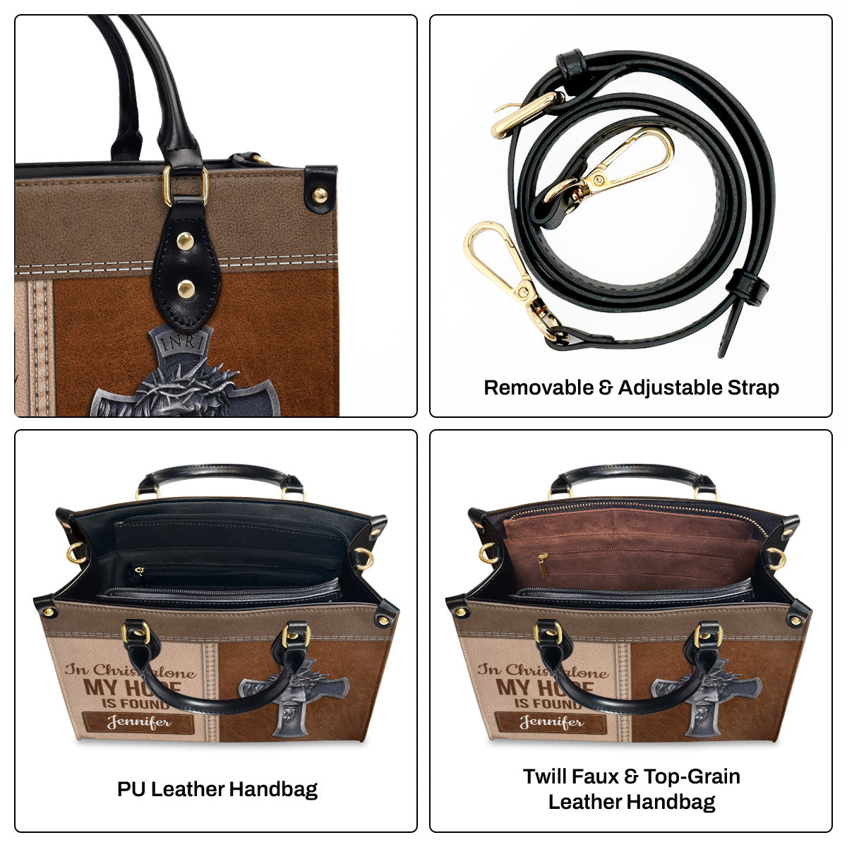 In Christ Alone - Personalized Leather Handbag GMJSLB200097