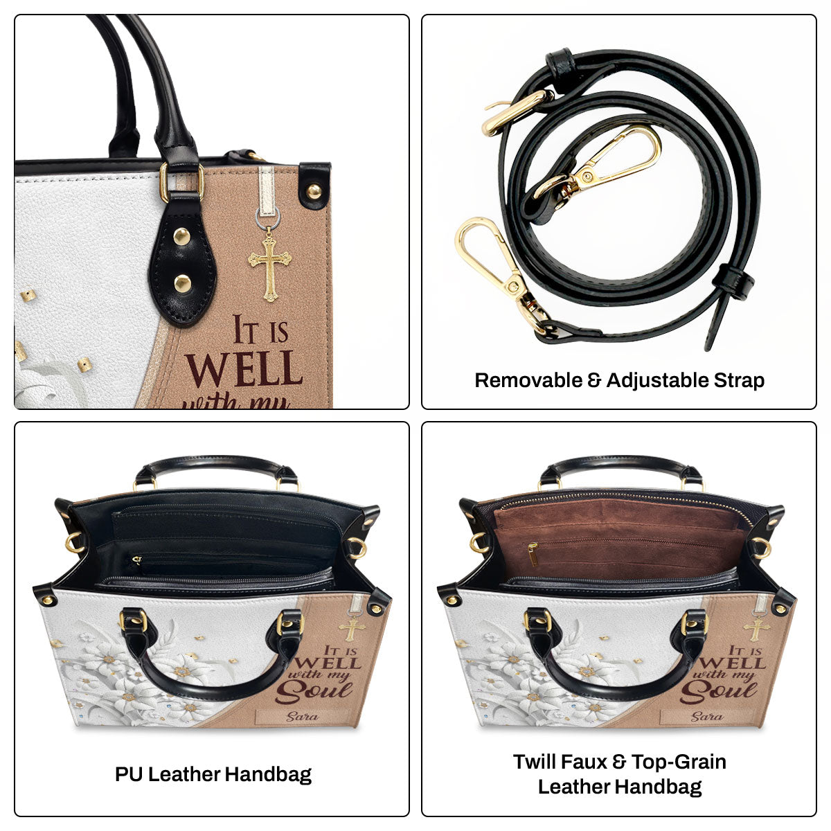 It Is Well With My Soul - Personalized Leather Handbag GMJSLB200104