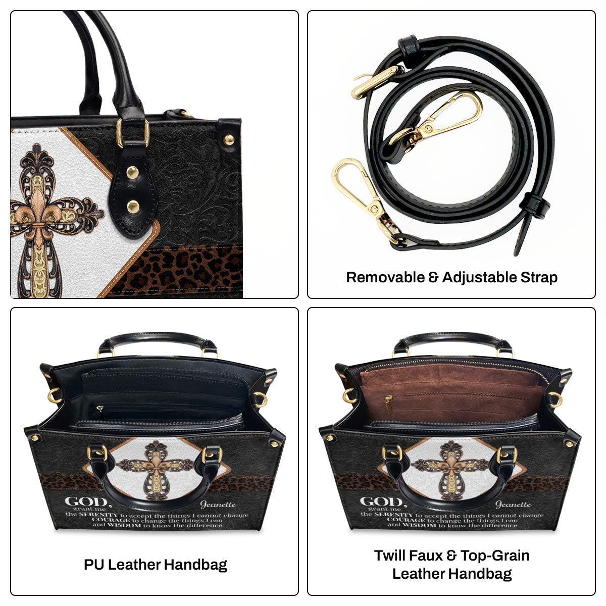 Serenity Prayer - Personalized Leather Handbag GMJSLB200083