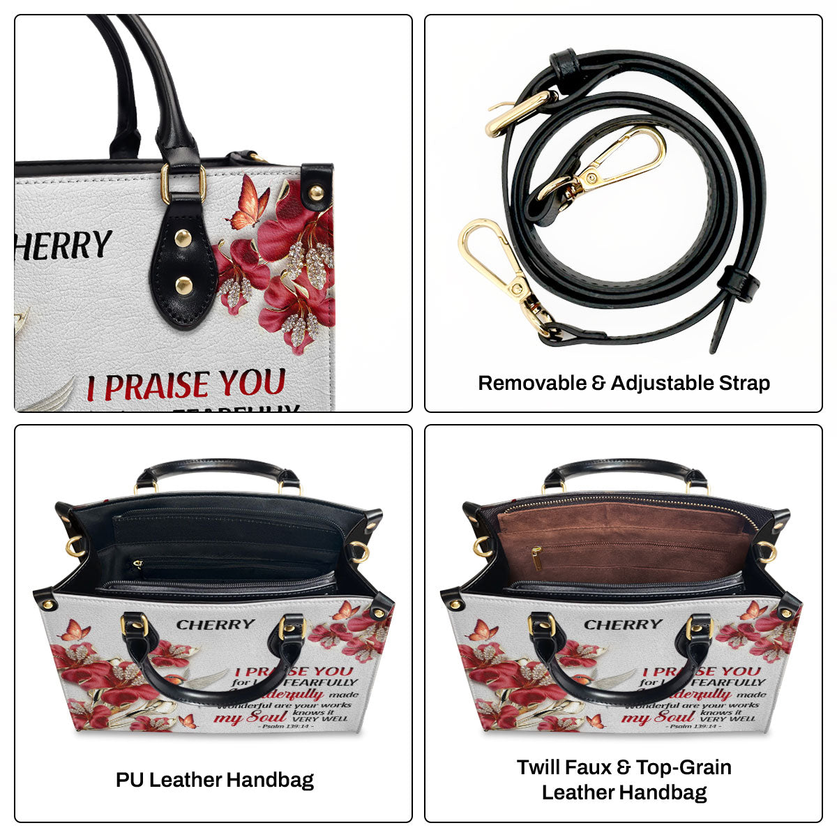 Fearfully And Wonderfully Made - Personalized Leather Handbag GMJSLB200115