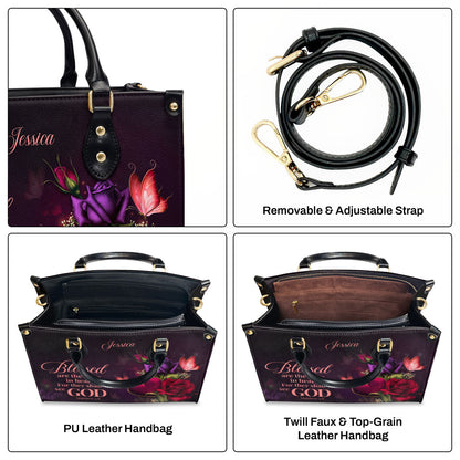 Blessed Are The Pure In Heart - Personalized Leather Handbag GMJSLB200081