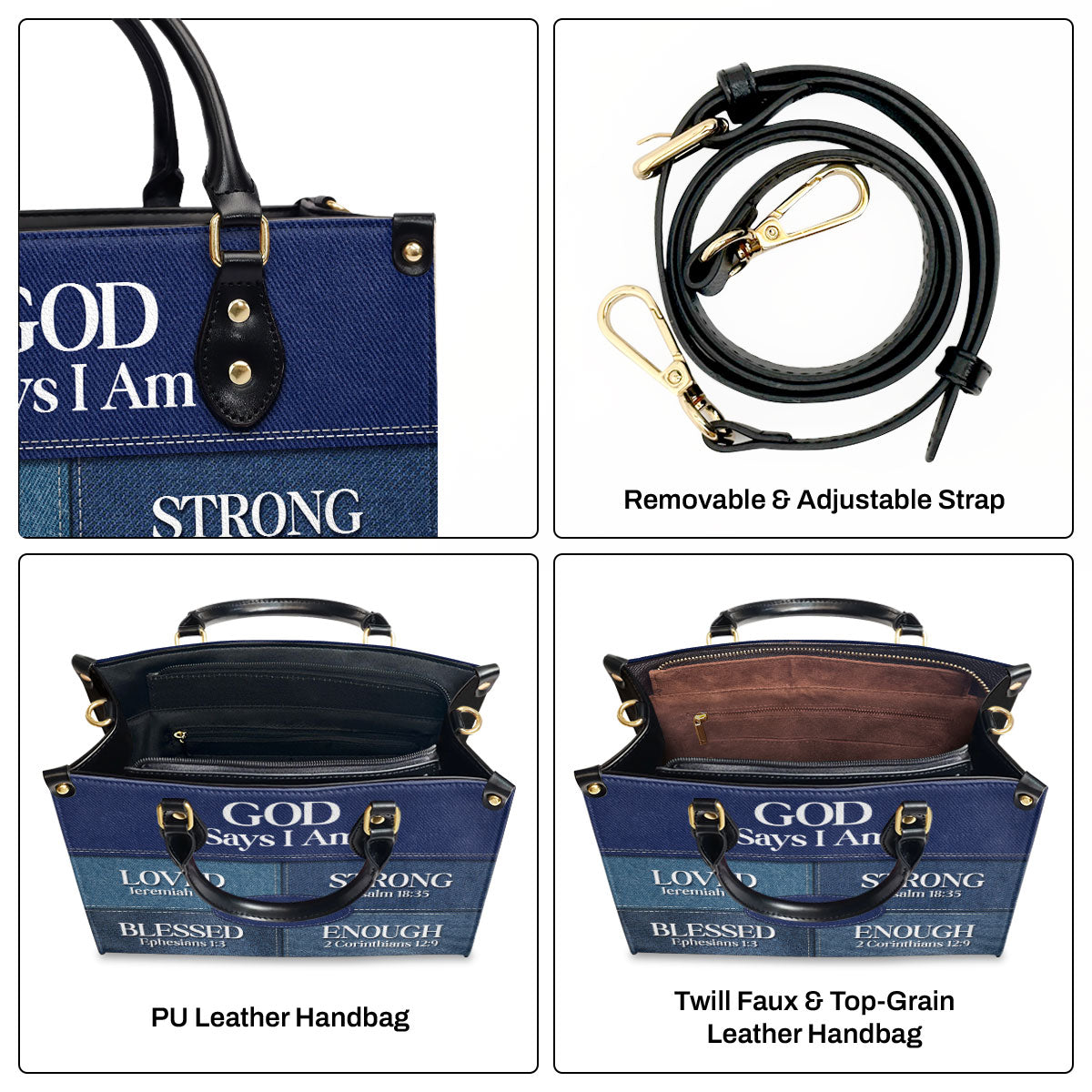 God Says You Are - Personalized Leather Handbag GMJSLB200037