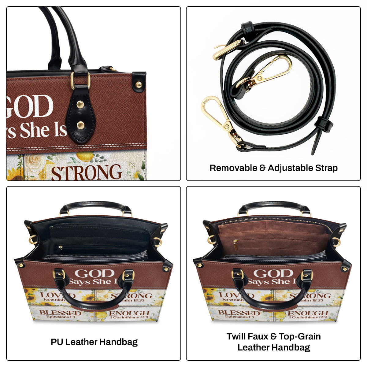 God Says She Is - Personalized Leather Handbag - Gift For Her GMJSLB200039