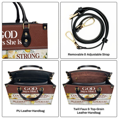 God Says She Is - Personalized Leather Handbag - Gift For Her GMJSLB200039