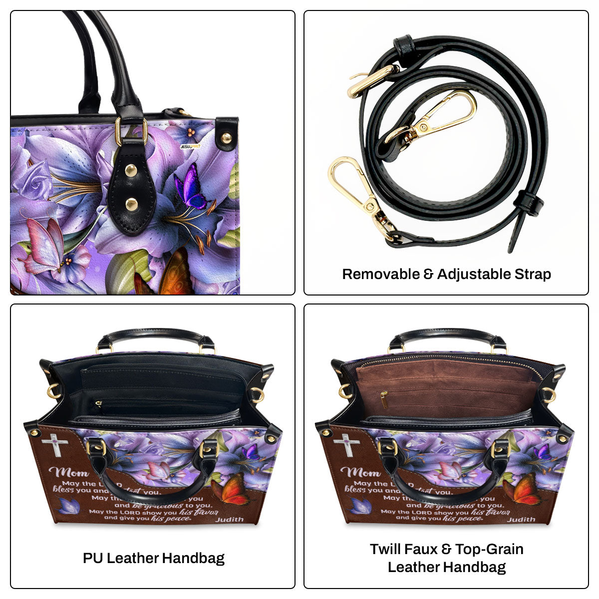 May The Lord Bless You - Personalized Leather Handbag GMJSLB200095