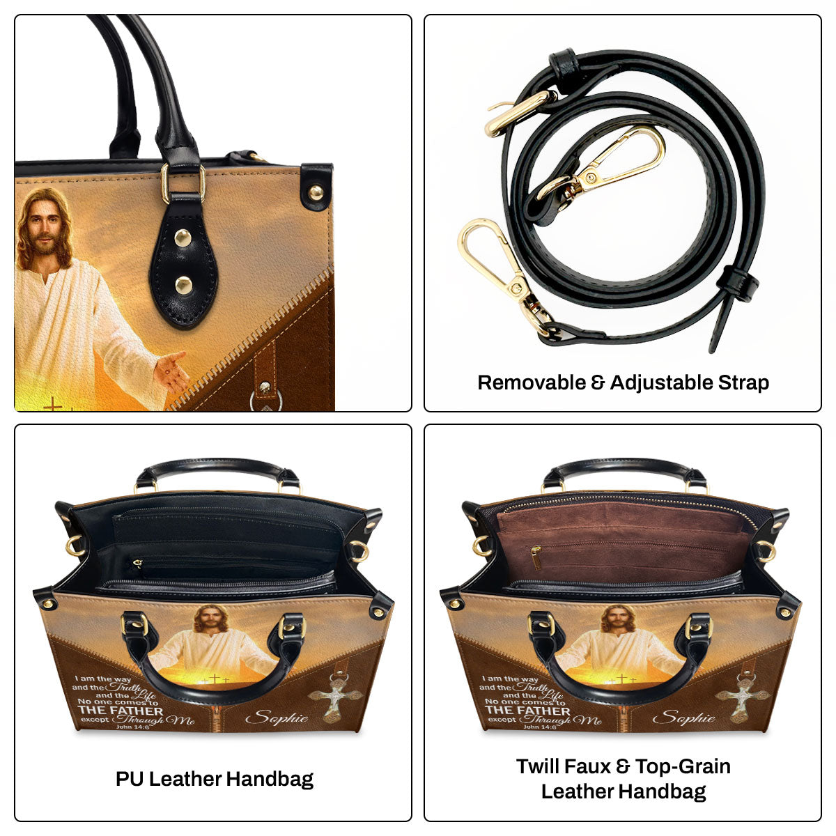 I Am The Way And The Truth And The Life - Personalized Leather Handbag GMJSLB200111