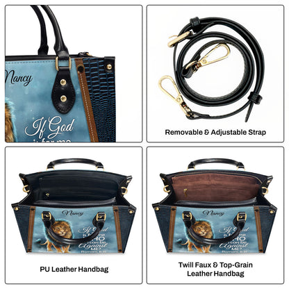 If God Is For Me - Personalized Leather Handbag GMJSLB200120