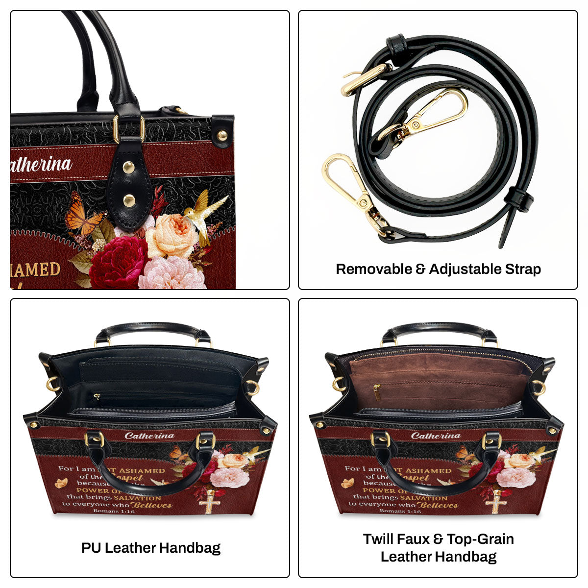 Faith-Inspired - Personalized Leather Handbag GMJSLB200080