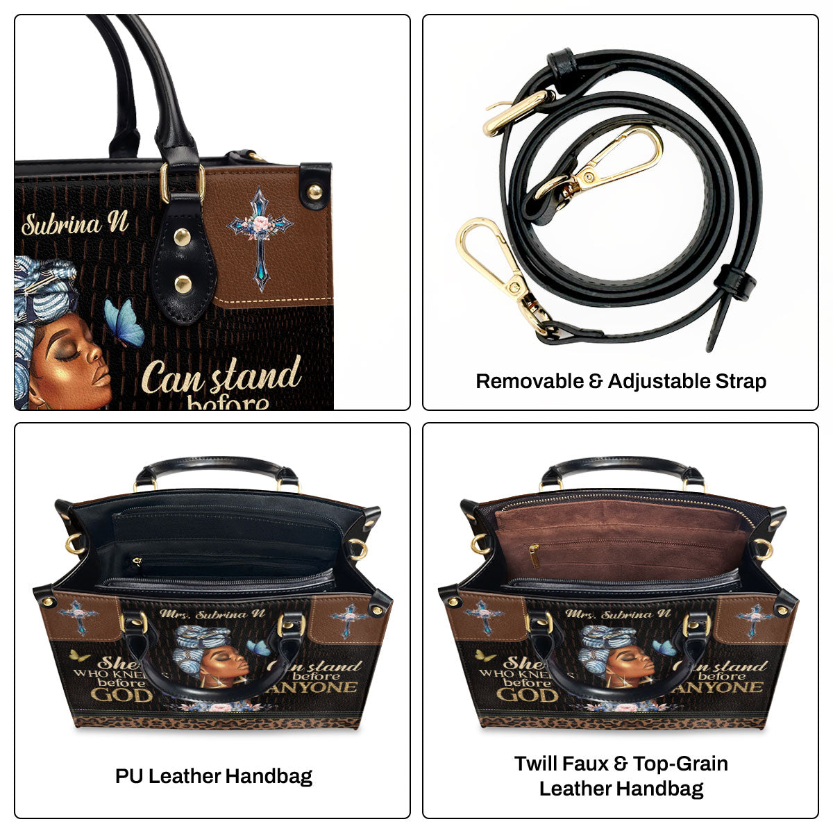 She Who Kneels Before God - Personalized Leather Handbag GMJSLB200114