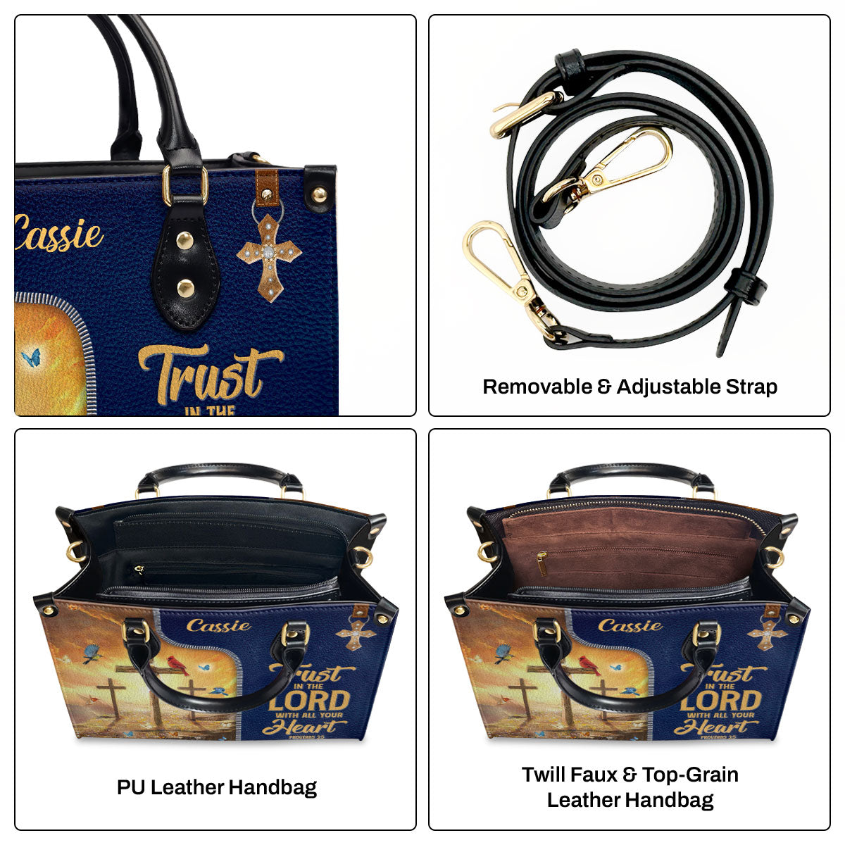 Trust In The Lord - Personalized Leather Handbag GMJSLB200101