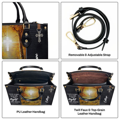 Your Word Is A Lamp To My Feet - Personalized Leather Handbag GMJSLB200107