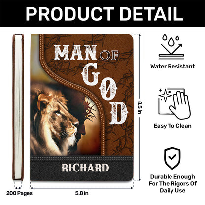 Man Of God - Personalized Leather Cover Notebook GMJSNB200127