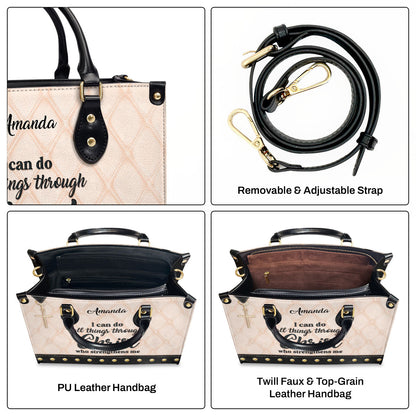 I Can Do All Things Through Christ - Personalized Leather Handbag GMJSLB200093