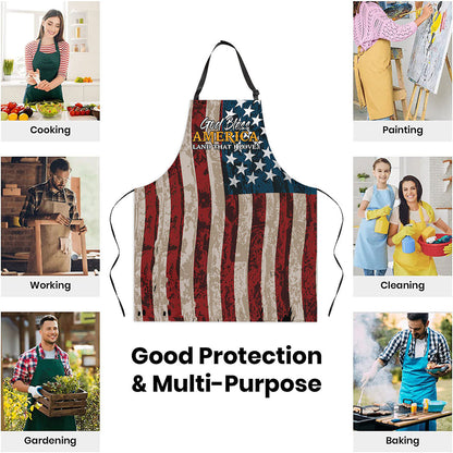 God Bless America - Inspirational Apron with Tie Back