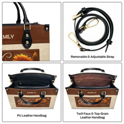 With God All Things Are Possible - Personalized Leather Handbag GMJSLB200010
