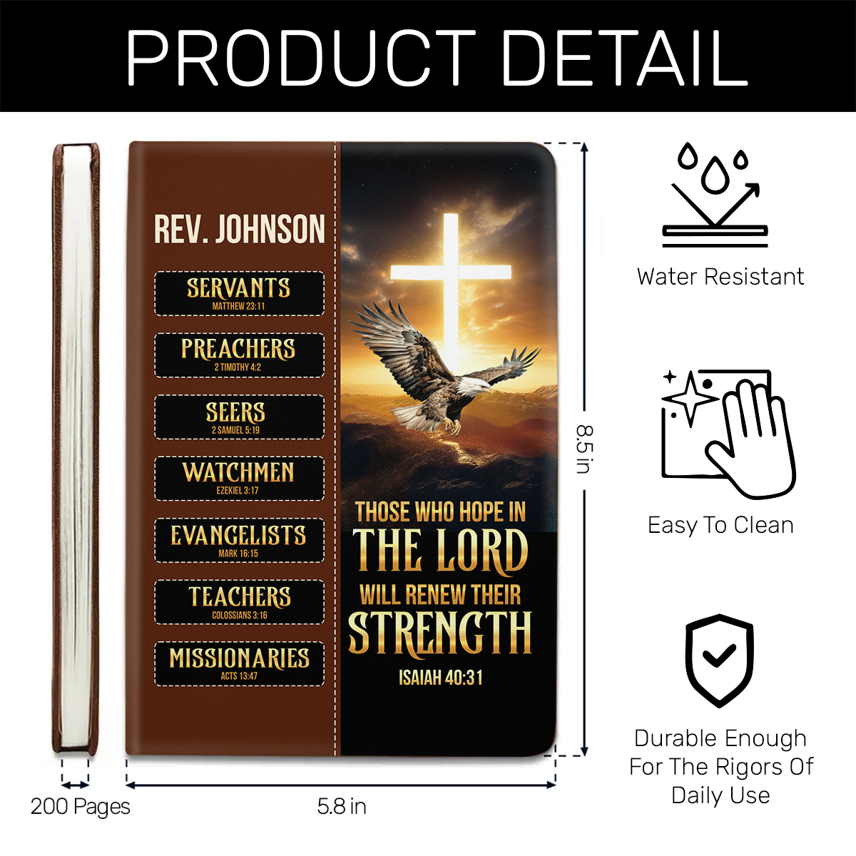 Those Who Hope In The Lord - Personalized Leather Cover Notebook GMJSNB200045