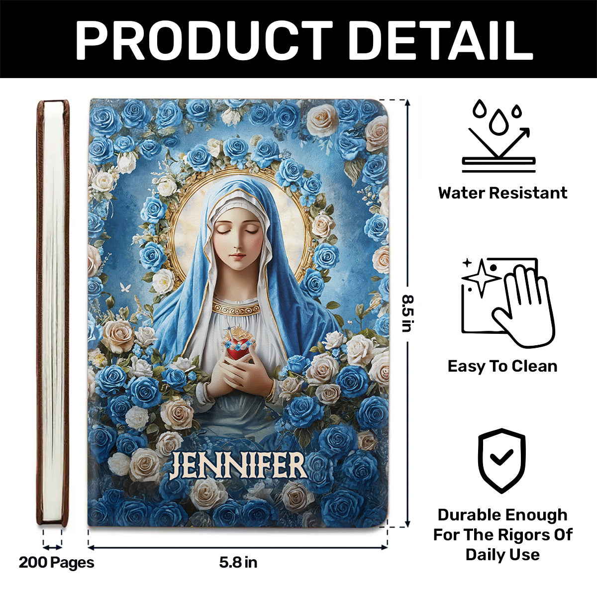 Heavenly Grace - Personalized Leather Cover Notebook GMJSNB200103