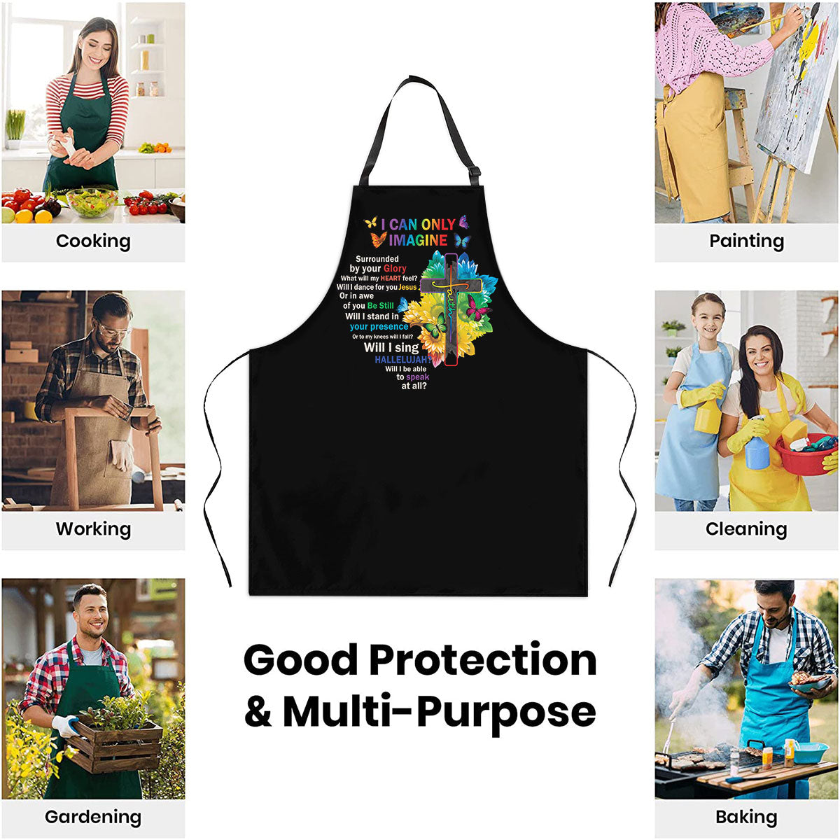 Faith-Inspired Jesuspirit Apron - Adjustable Neck Strap Kitchen Cover